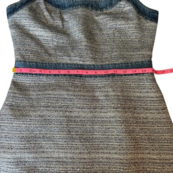 Guess NWT Elsie Tweed‎ and Denim Mini Dress Sleeveless Blue Size M